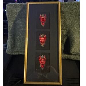 Professionally Framed Vintage Krampus Devil Austrian Die Cuts Made in 1950s